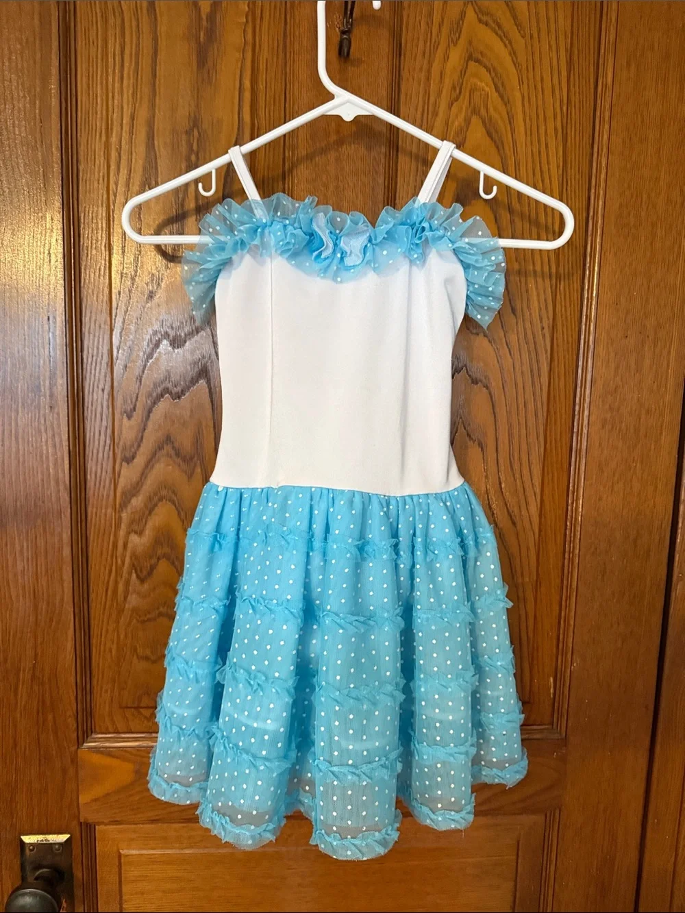 White and Light Blue Ruffle Tulle Tutu